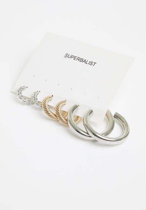 Superbalist - Hoop earring pack - gold & silver