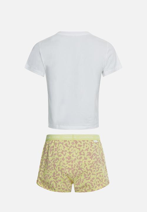 Calvin Klein - Ck one pj set - white/cyber green 