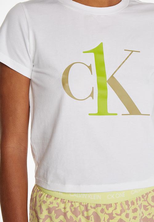 Calvin Klein - Ck one pj set - white/cyber green 