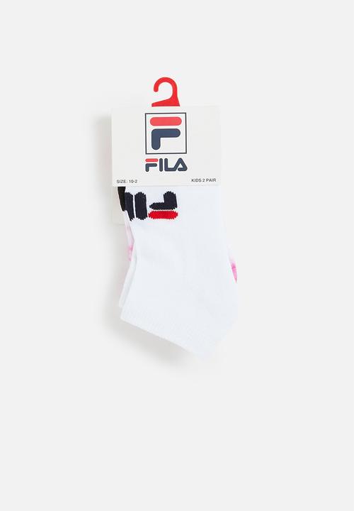 FILA - Sicily ankle sock 2 pack - white & pink