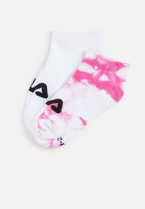 FILA - Sicily ankle sock 2 pack - white & pink