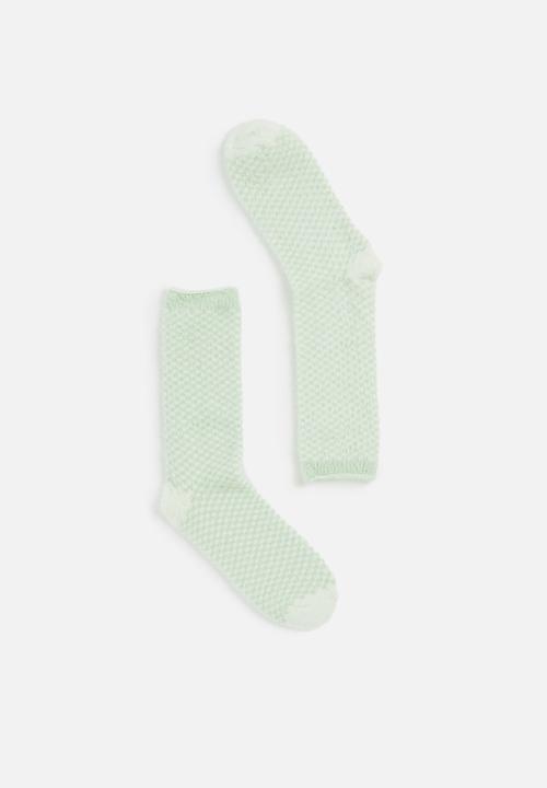 Cotton On - Fluffy sleep sock - pistachio 