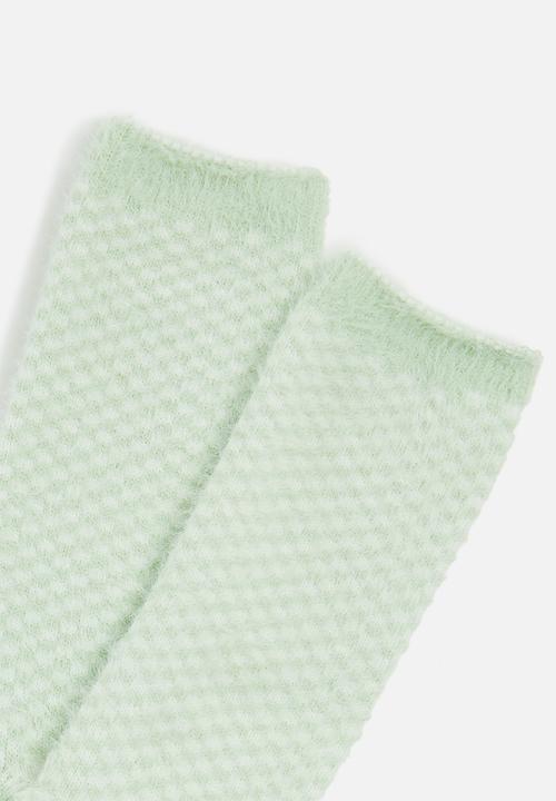 Cotton On - Fluffy sleep sock - pistachio 