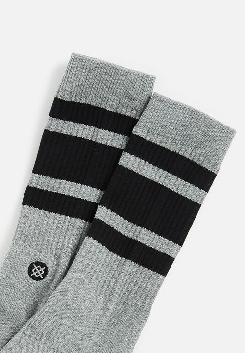 Stance Socks - Boyd st socks - grey & black
