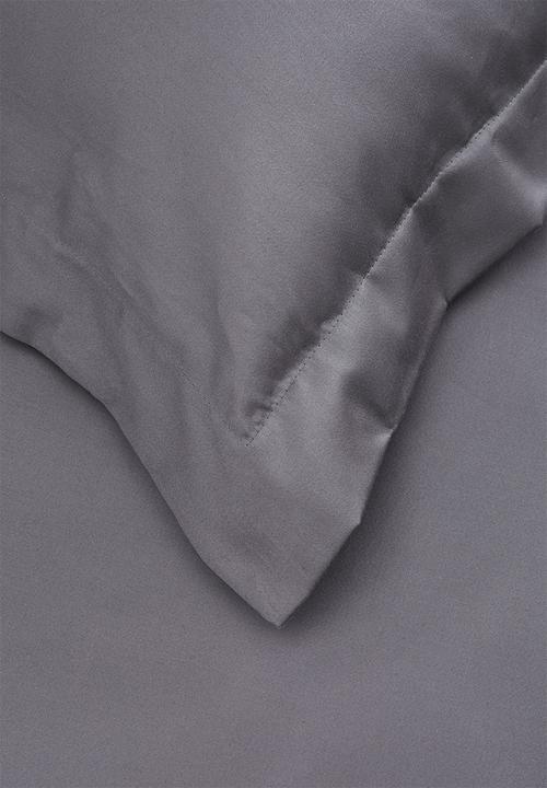Sheraton Textiles - 400tc Egyptian cotton straight stitch pillowcase - charcoal 