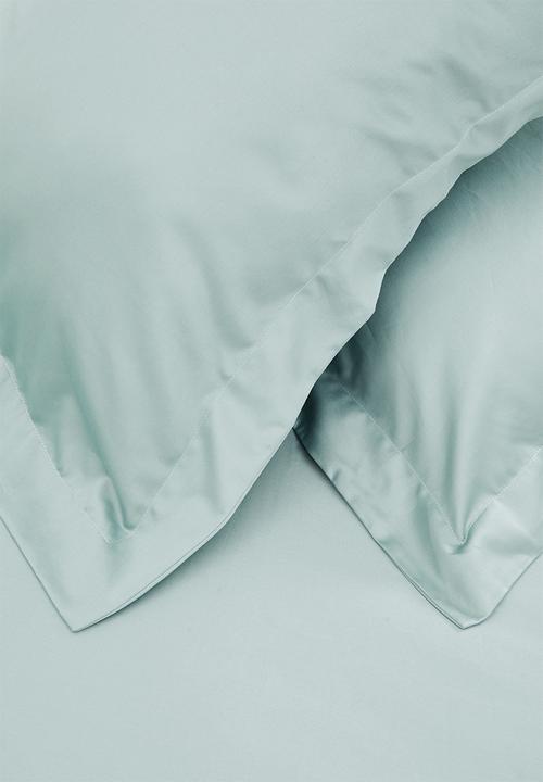 Sheraton Textiles - 400tc Egyptian Cotton straight stitch duvet cover set - duck egg 