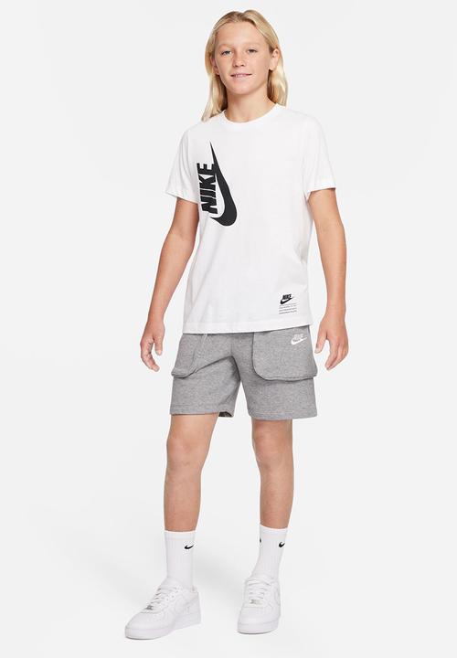 Nike - B nsw club cargo short - carbon heather/white