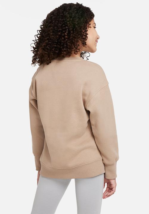 Nike - G nsw club flc bf crew lbr - khaki & white