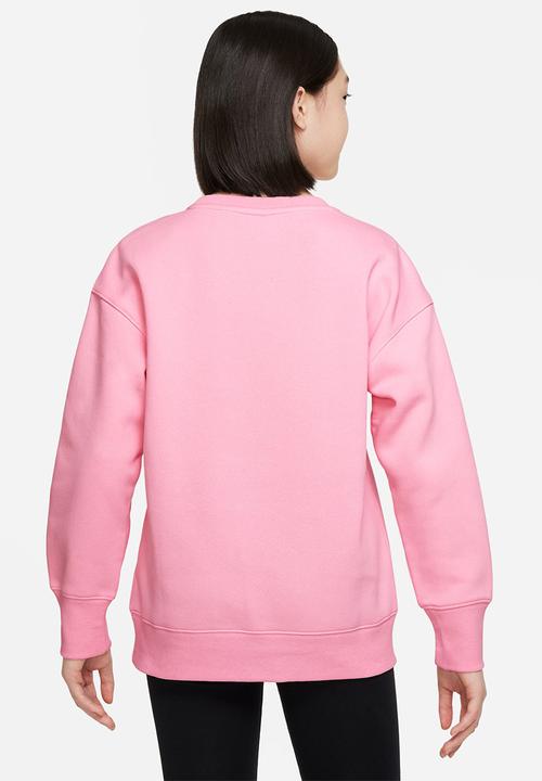 Nike - G nsw club flc bf crew lbr - med soft pink & white