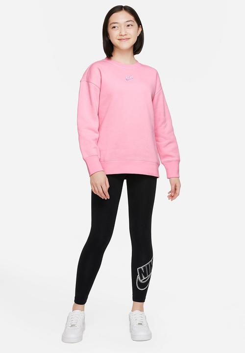 Nike - G nsw club flc bf crew lbr - med soft pink & white