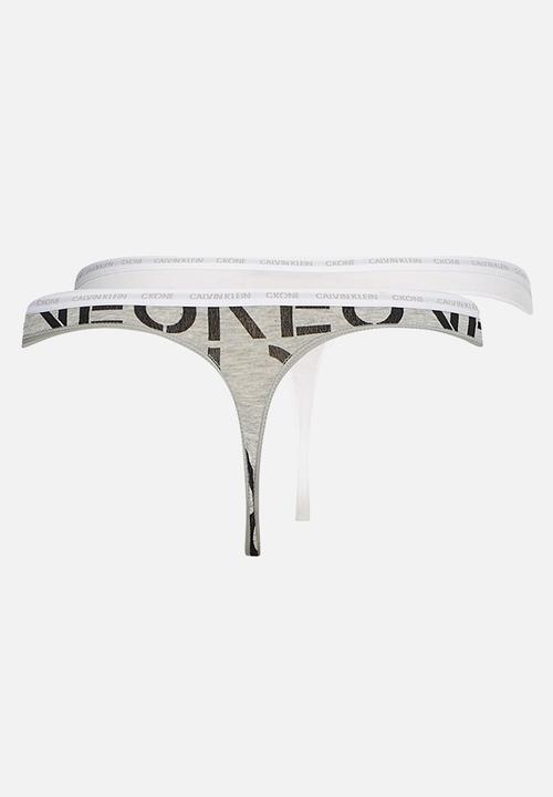 Calvin Klein - Thong 2 pack - white/grey heather
