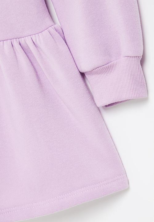 Rebel Republic - Printed tiered fleece dress - lilac