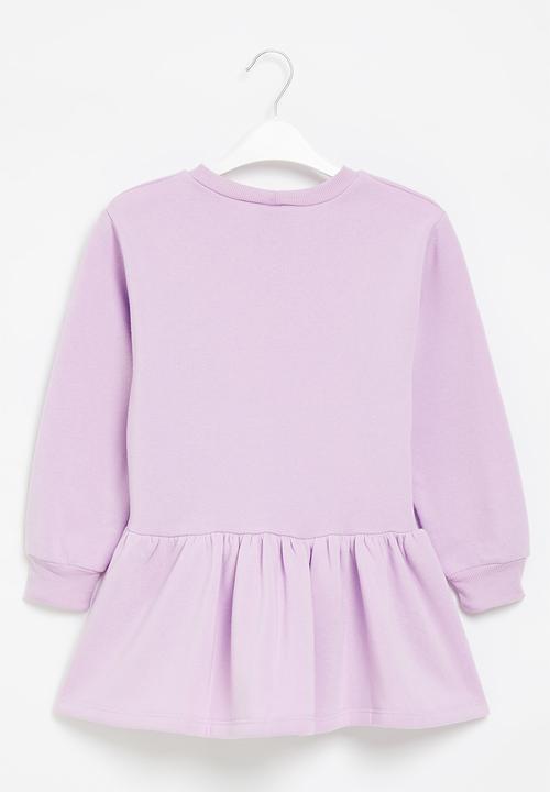 Rebel Republic - Printed tiered fleece dress - lilac