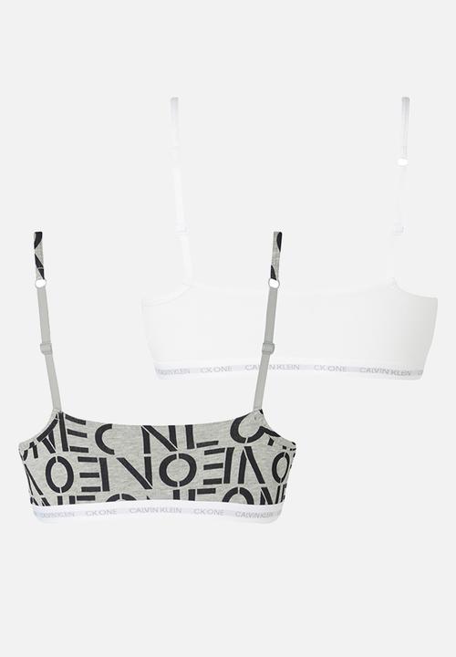 Calvin Klein - Unlined bralette 2 pack - white/grey heather