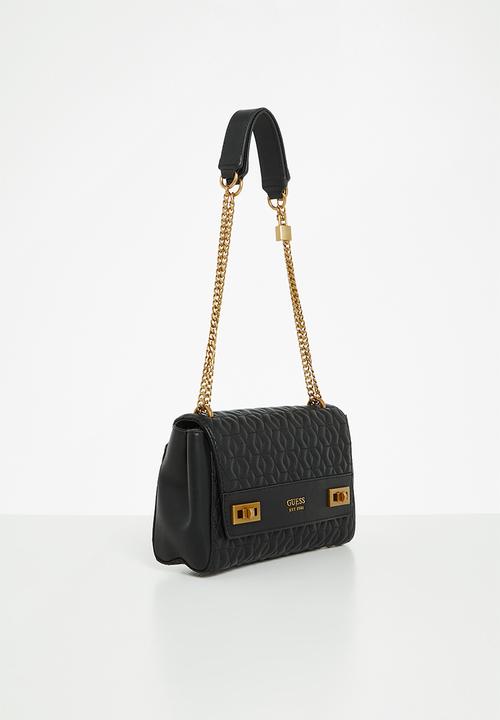 GUESS - Katey flap shoulder bag - black