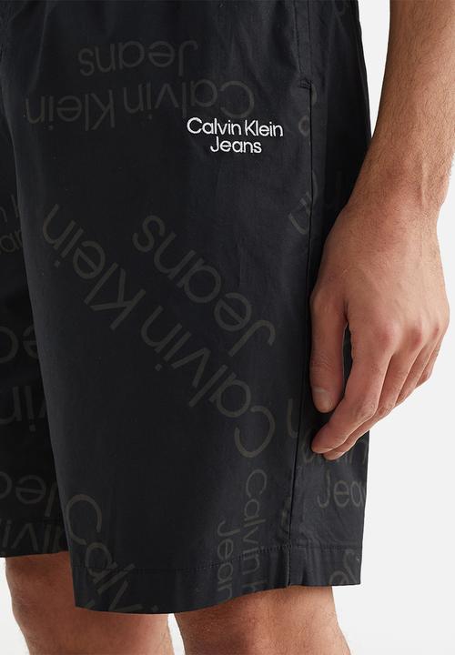Calvin Klein - Logo aop woven short - logo aop ck black