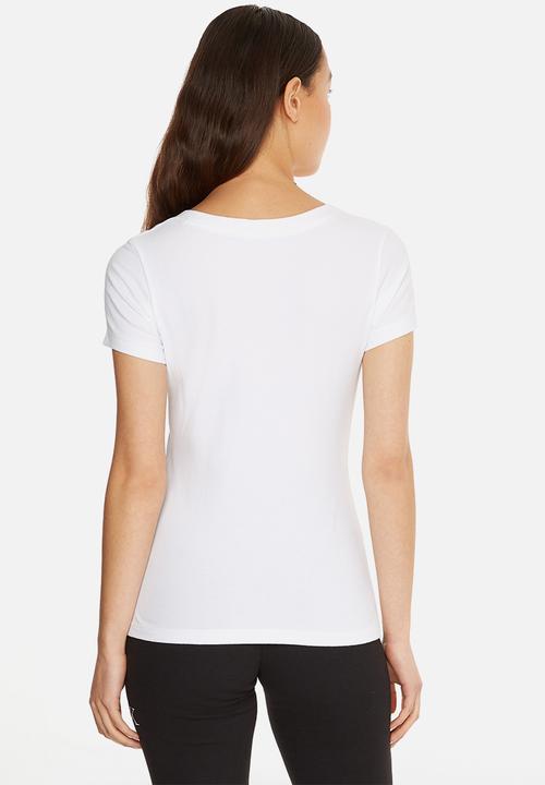 Calvin Klein - Monogram logo v-neck tee - bright white