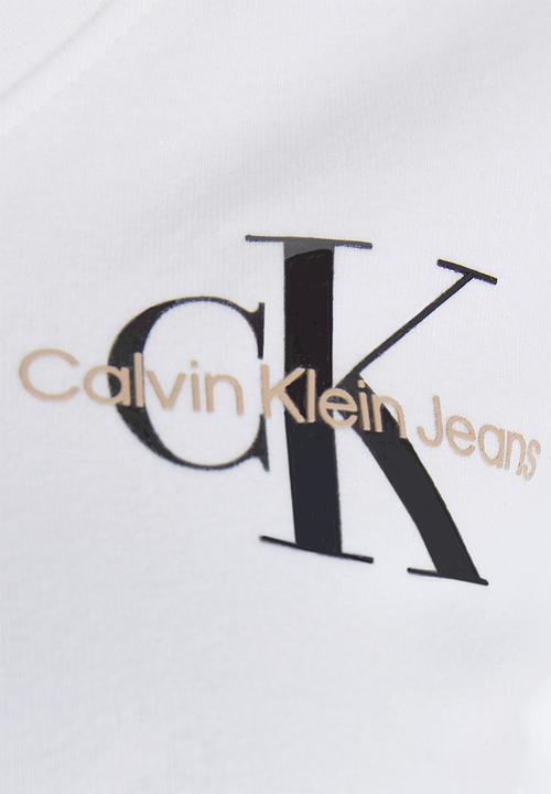 Calvin Klein - Monogram logo v-neck tee - bright white