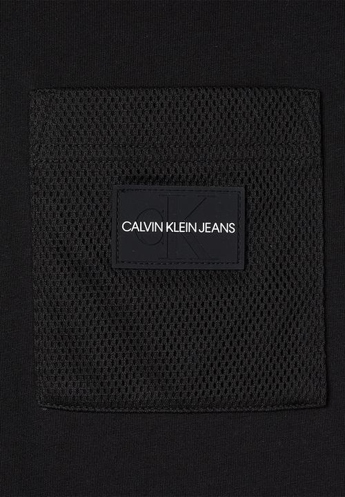 Calvin Klein - Mix media mesh pocket tee - ck black