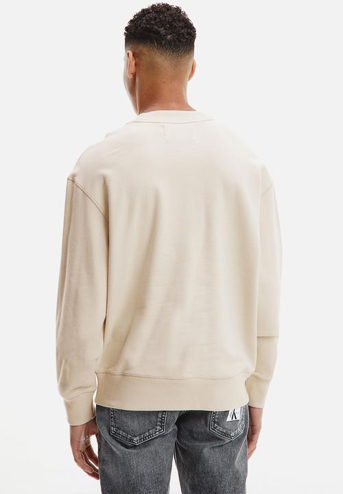 Calvin Klein - Two tone monogram crew neck - eggshell