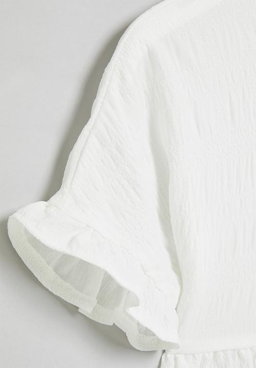 Superbalist - Textured dress with frill detail - white
