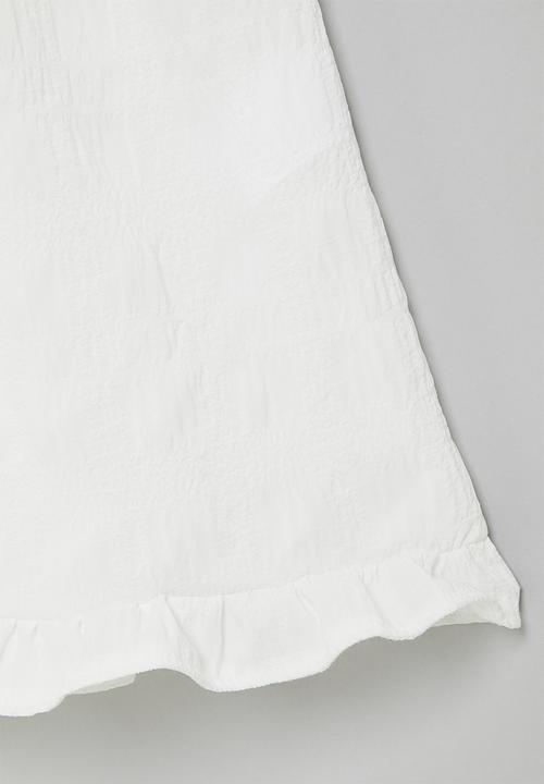 Superbalist - Textured dress with frill detail - white