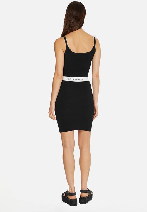 Calvin Klein - Two tone monogram skirt - black