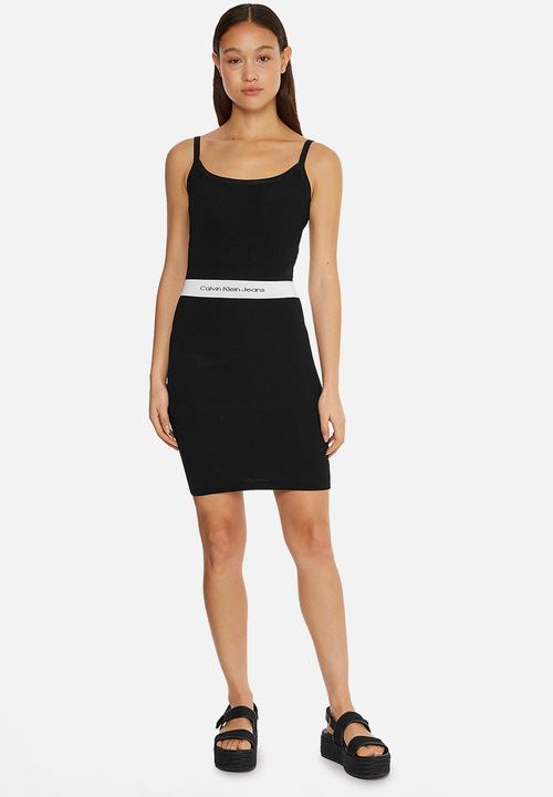Calvin Klein - Two tone monogram skirt - black