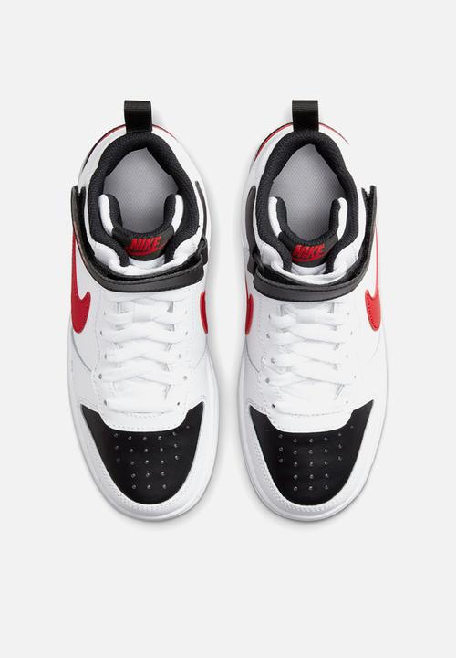 Nike - Court borough mid 2 (gs) - white/university red-black