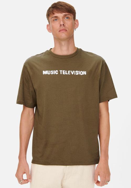 Only & Sons - Onsmtv rlx short sleeve tee - brown