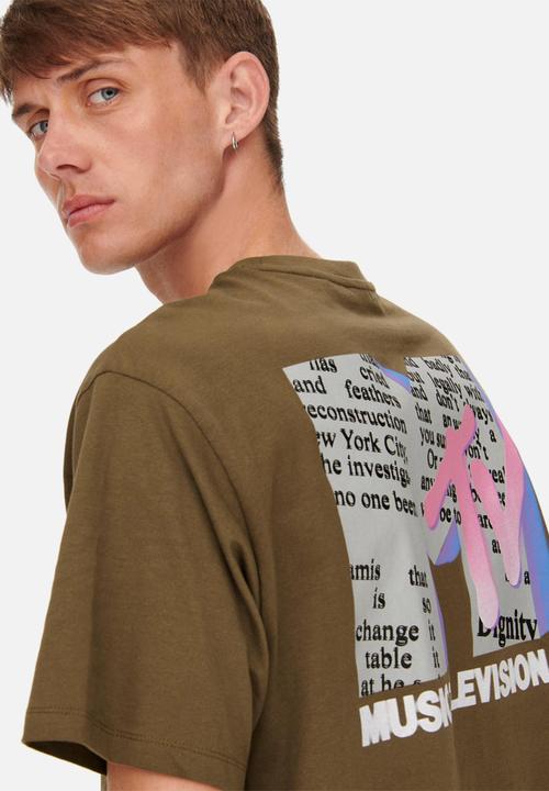 Only & Sons - Onsmtv rlx short sleeve tee - brown