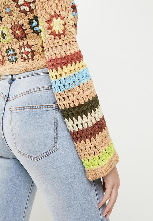 Cotton On - Crochet multi cardi - retro brown 