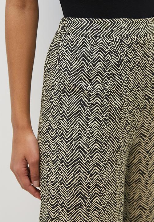 edit - Printed high-waist pallazzo - neutral & black