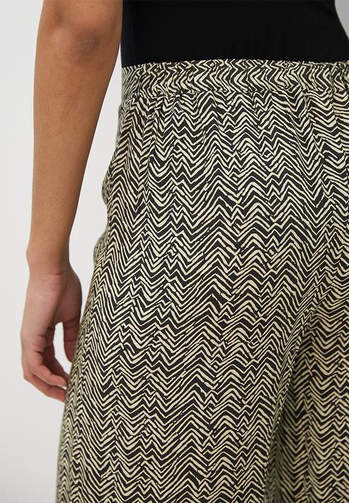 edit - Printed high-waist pallazzo - neutral & black