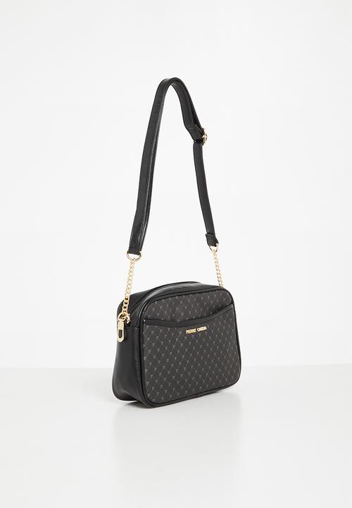 Pierre Cardin - Pc logo e/w chain crossbody - black grey