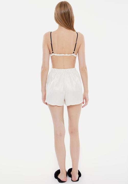 Trendyol - Satin pajamas set - ecru