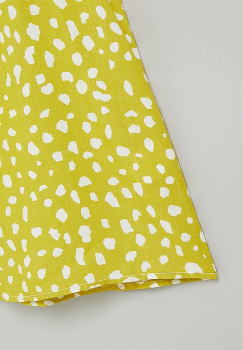 Superbalist - T-shirt pinafore dress - white & yellow