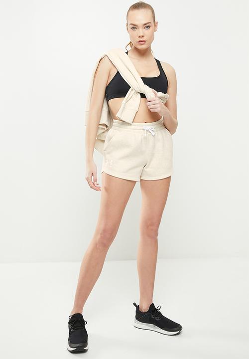 Under Armour - Rival fleece short - oatmeal light heather/white
