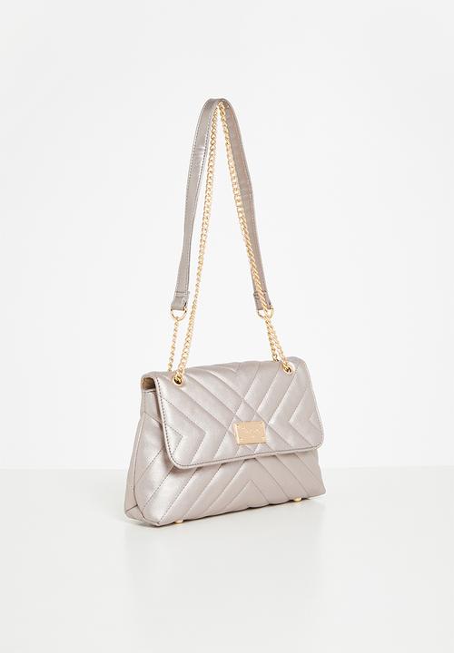 Pierre Cardin - Nandi flapover quilt shoulder bag - silver 