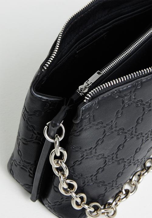 MANGO - Chains engraved bag - black