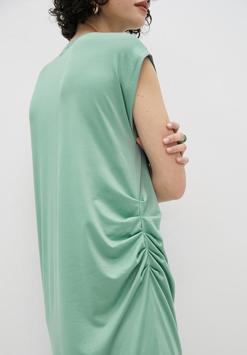 Superbalist - Side ruched column tee dress - seafoam