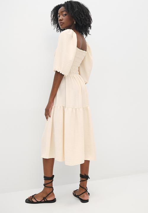 Superbalist - Shirred midi dress - white swan