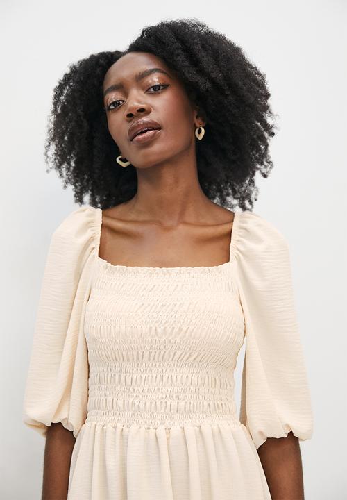Superbalist - Shirred midi dress - white swan