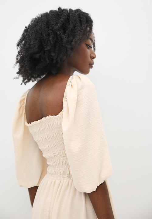Superbalist - Shirred midi dress - white swan