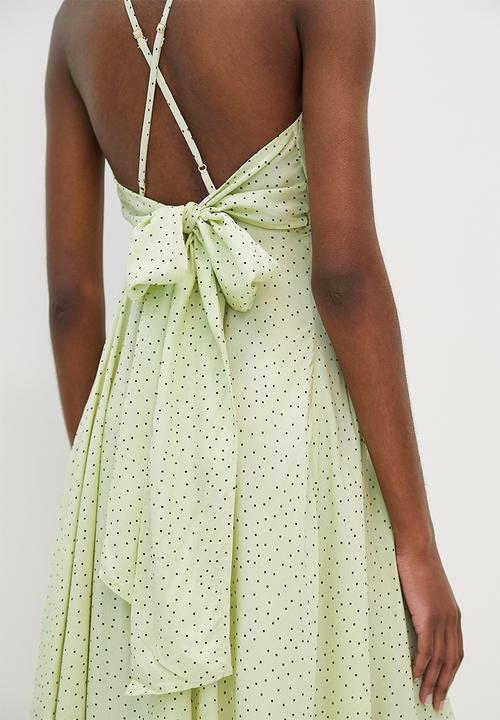 VELVET - Cross over tie back midi dress -  mint