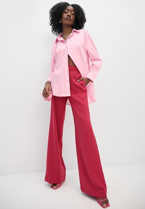 VELVET - Oversize luxe woven shirt - pink