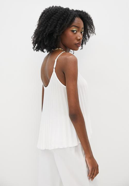 VELVET - Pleated cami blouse - milk