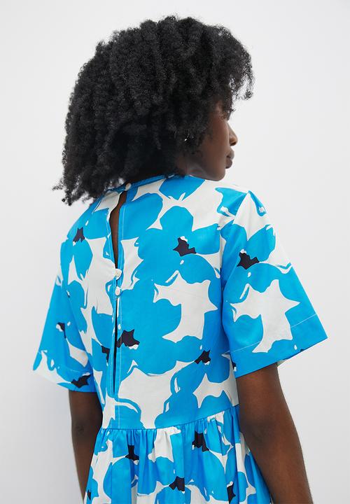Superbalist - Baby doll midi - cyan bold flower