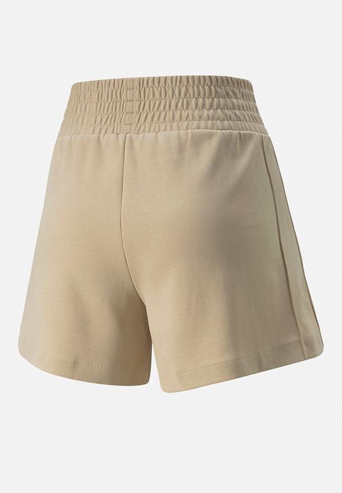 PUMA - T7 high waist shorts dk - light sand