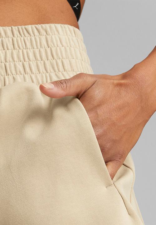 PUMA - T7 high waist shorts dk - light sand